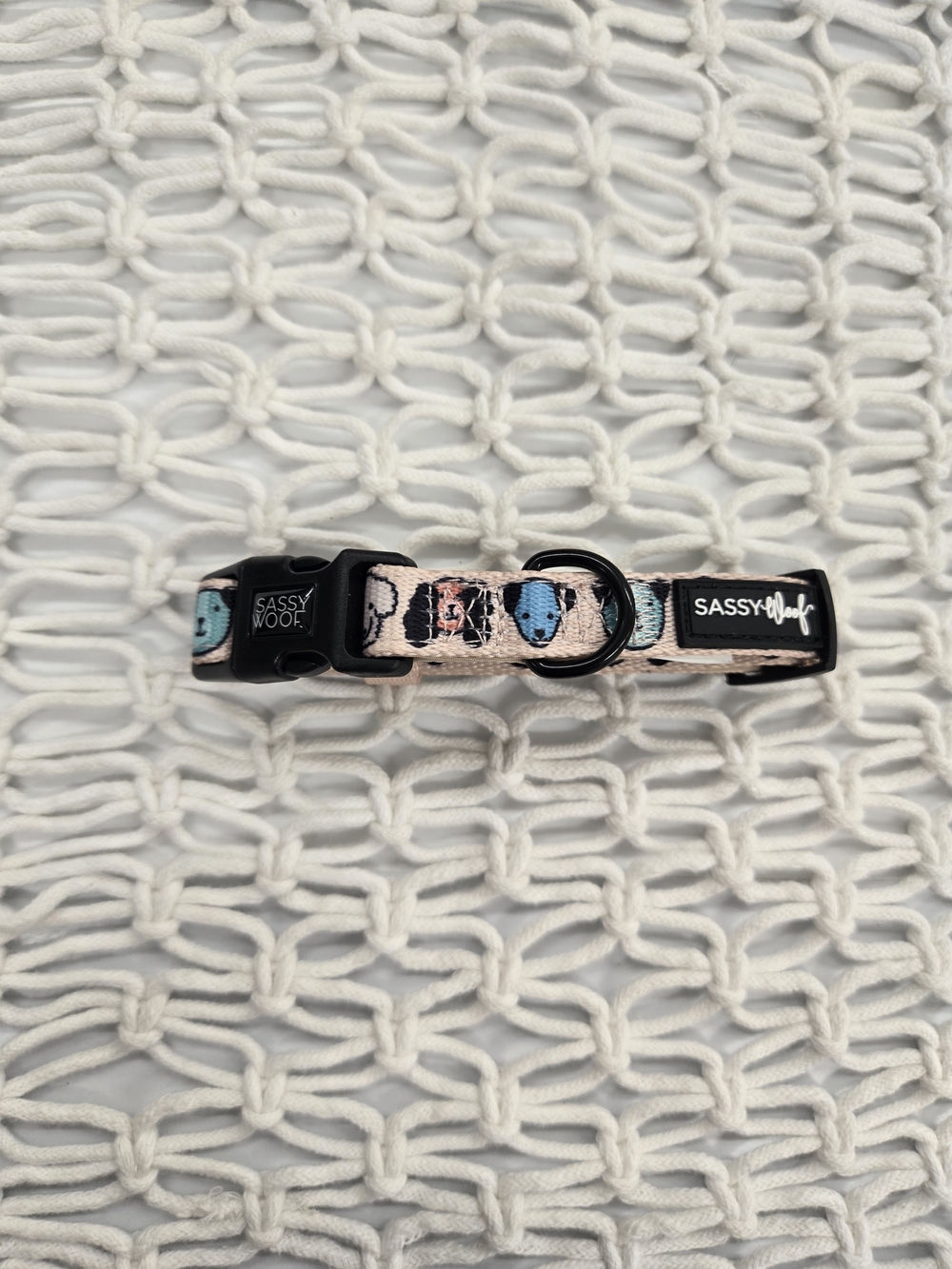 Sassy Woof Pink & Blue Patterned Dog Collar